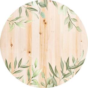 Painel Redondo Tecido Sublimado 3D Madeira Frd-5910