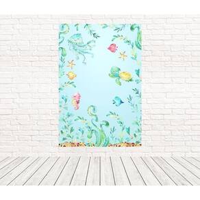 Painel Retangular Tecido 3D Fundo Do Mar 1,50X2,20 Frt-5388