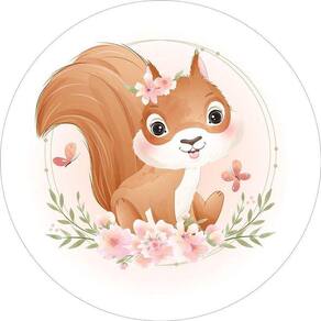 Painel Redondo Tecido Sublimado 3D Bosque Baby Frd-5633