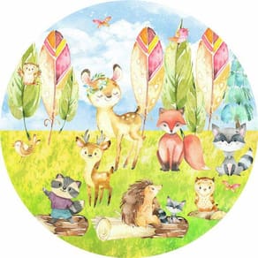 Painel Redondo 3D Sublimado Bosque - Floresta Frd-169