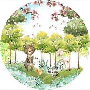 Painel Redondo 3D Sublimado Bosque E Floresta Frd-3945