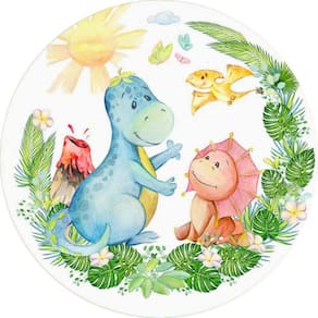 Painel Redondo 3D Sublimado Dino Baby Frd-627