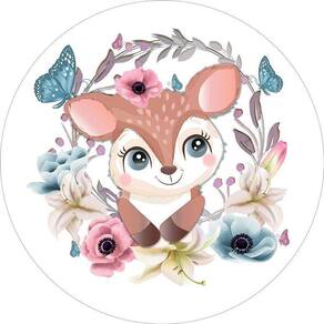 Painel Redondo Tecido Sublimado 3D Bosque Baby Frd-5638