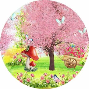 Painel Redondo 3D Sublimado Jardim Frd-1500