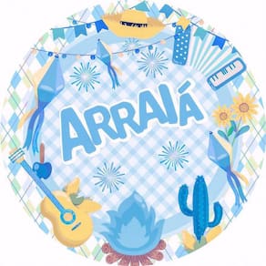 Painel Redondo 3D Sublimado Arraia Azul Frd-4779