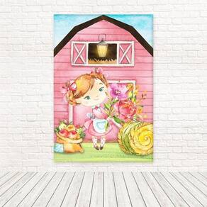 Painel Retangular Tecido 3D Fazendinha 1,50 X 2,20 Frt-5333
