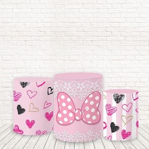 Trio De Capas Cilindros Tecido Sublimado Minnie Fcc-558