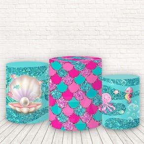 Trio De Capas Cilindros 3D Sublimado Sereia Fcc-104