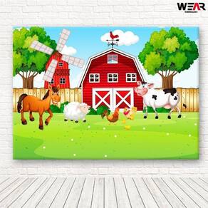 Painel Retangular 3D Sublimado Fazendinha 2,0X1,5 Frt-1753