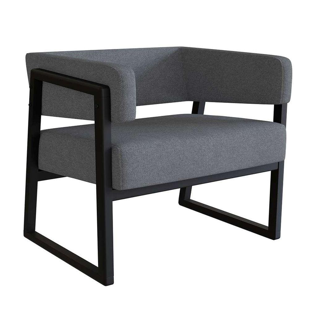 poltrona bria poliéster  e preta