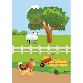 Painel Retangular 3D Sublimado Fazendinha 1,5X2,2 Frt-1306