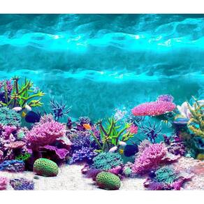 Painel Retangular 3D Sublimado Fundo Do Mar 2,0X1,5 Frt-1136