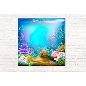 Painel Retangular 3D Sublimado Fundo Do Mar 2,0X1,5 Frt-2819