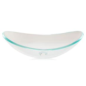 Cuba de Vidro Apoio Incolor Oval Glass Mosaic Transparente