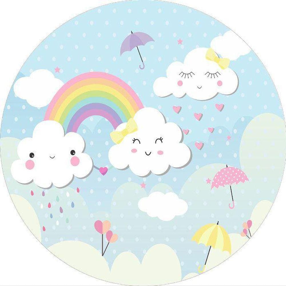 Painel Redondo 3D Sublimado Chuva De Amor Frd-214