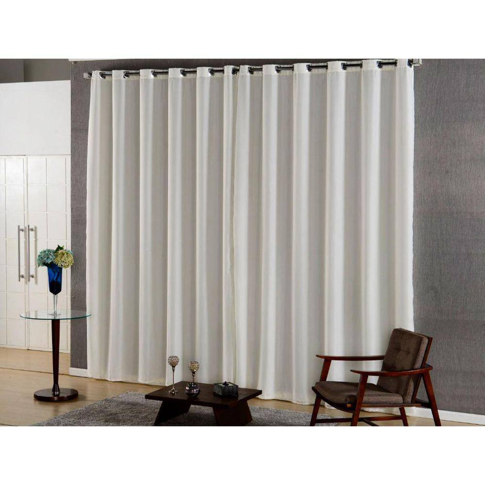Cortina Para Quarto Em Tecido Microfibra Palha 4,00X2,50