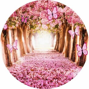 Painel Redondo 3D Sublimado Jardim Frd-1780