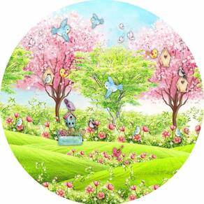 Painel Redondo 3D Sublimado Jardim Frd-1526