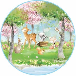 Painel Redondo 3D Sublimado Bosque - Floresta Frd-1643