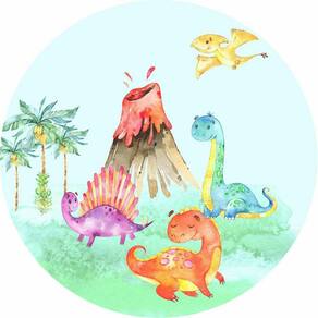 Painel Redondo 3D Sublimado Dino Baby Frd-260