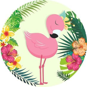 Painel Redondo 3D Sublimado Flamingo Frd-4361