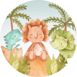 Painel Redondo 3D Sublimado Dino Baby Frd-310