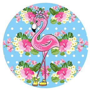 Painel Redondo 3D Sublimado Flamingo Frd-364