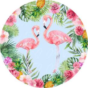 Painel Redondo 3D Sublimado Flamingo Frd-005