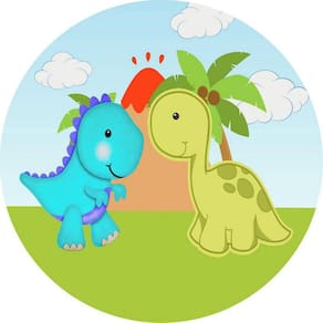 Painel Redondo 3D Sublimado Dino Baby Frd-009