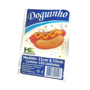 Saco Plástico Pequeno Cachorro Quente 15X10Cm Kit 1000Un