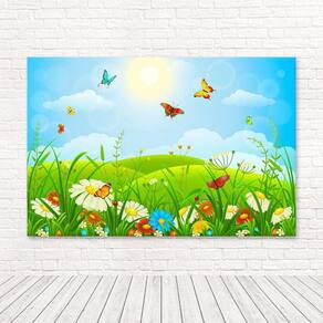 Painel Retangular 3D Sublimado Jardim 2,0X1,5 Frt-4168