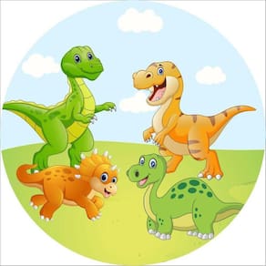 Painel Redondo 3D Sublimado Dino Baby Frd-3545