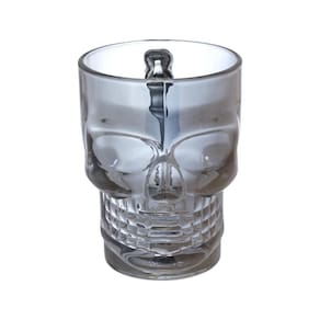 Caneca Caveira Em Vidro Onix Decorativa 500Ml