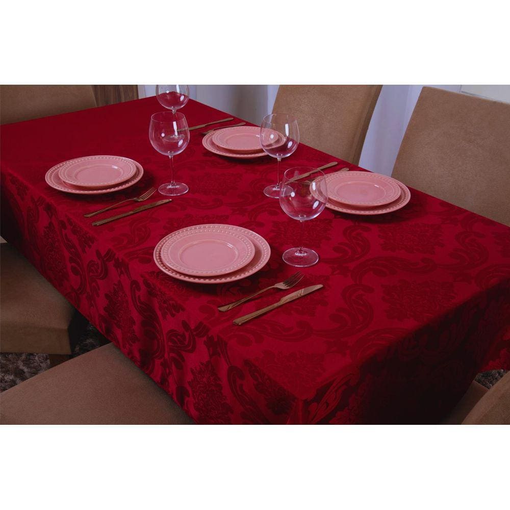 Toalha de Mesa Quadrada Jacquard 1,35x1,50 Bordo