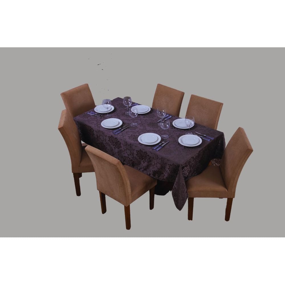 Toalha De Mesa Retangular 8 Lugares Jacquard 1,35X2,60