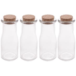 Kit 4 Potes de Vidro C/ Rolha Porta Mantimentos Borossilicato Lyor 200ml