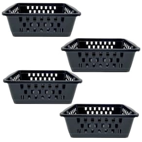 Kit 4 Cestos Organizador Pequeno 800 Ml Preto 16X12X6Cm 1908