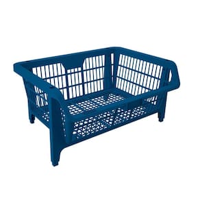 Cesto Prático Expositor Plástico Grande Azul 42508 Presto
