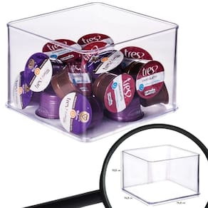 Organizador de plástico acrílico 14,6 x 14,6 x 10,6 cm H2 Plasutil ref.15478