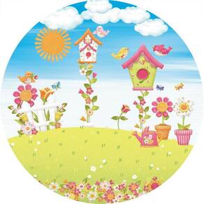 Painel Redondo 3D Sublimado Jardim Frd-3251