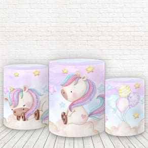 Trio De Capas Cilindros 3D Sublimado Unicórnio Fcc-356