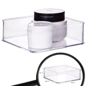 Organizador de plástico acrílico 14,6 x 14,6 x 5,45 cm H1 Plasutil ref.15449