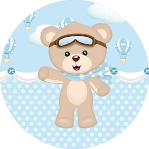 Painel Redondo 3D Sublimado Urso Baloeiro Frd-4912