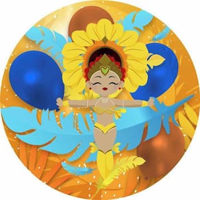 Painel Redondo 3D Sublimado Carnaval Frd-355