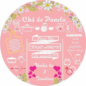Painel Redondo 3D Sublimado Chá De Cozinha Frd-2649