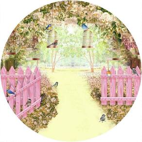 Painel Redondo 3D Sublimado Jardim Frd-1376