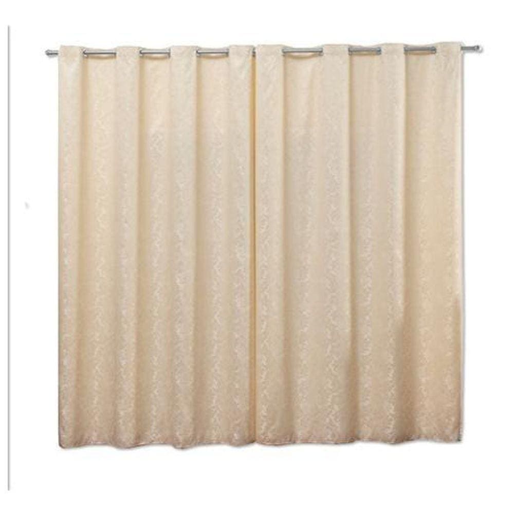 Cortina Jacquard Corta Luz Em Tecido Palha 3,00X2,50