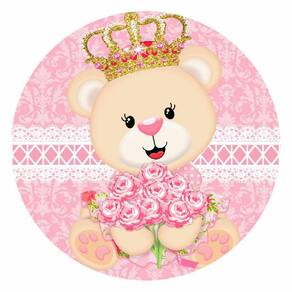 Painel Redondo 3D Sublimado Ursa Princesa Frd-745