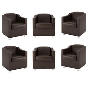 Kit 6 Poltronas Decorativas Para Recepção Clinica Médica