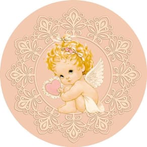 Painel Redondo 3D Sublimado Anjinho Frd-5315